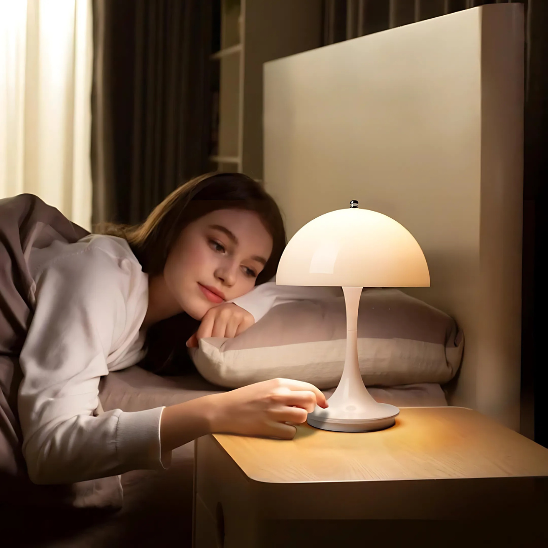 AuroLume | Cordless Mushroom Lamp – Warm LED Glow & Scandinavian Design