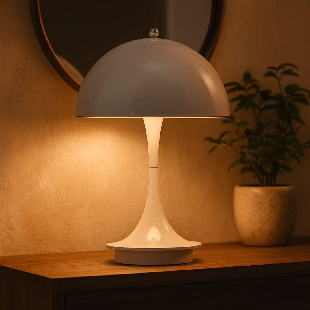 AuroLume | Cordless Mushroom Lamp – Warm LED Glow & Scandinavian Design