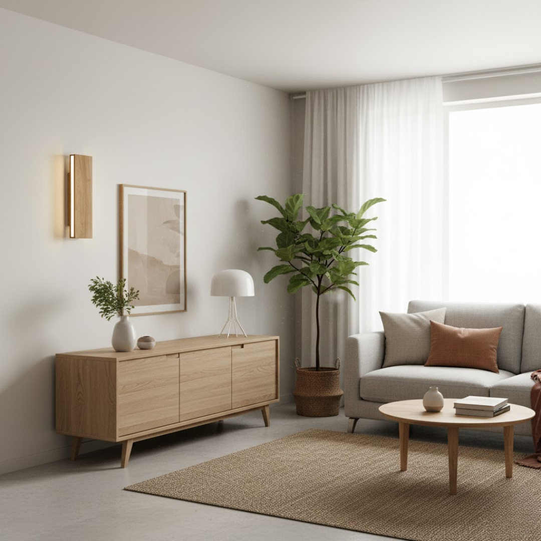 WoodAura | Wall Lamp – Natural Wood Design with Warm LED Glow