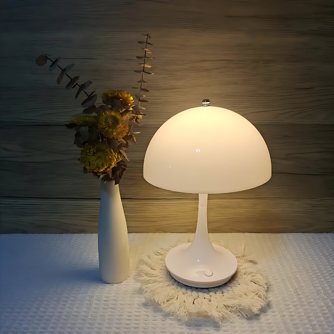 AuroLume | Cordless Mushroom Lamp – Warm LED Glow & Scandinavian Design