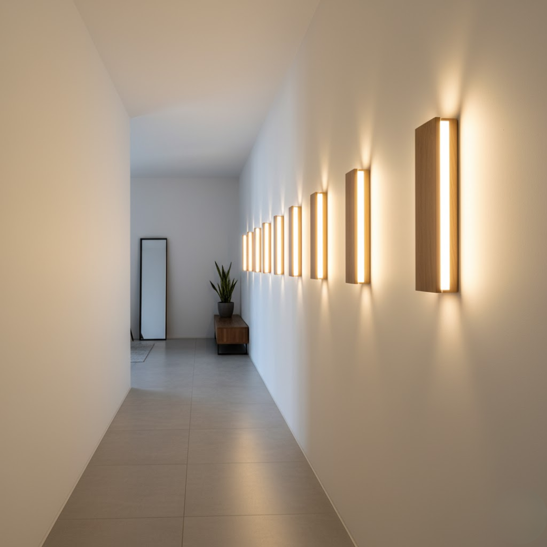 WoodAura | Wall Lamp – Natural Wood Design with Warm LED Glow