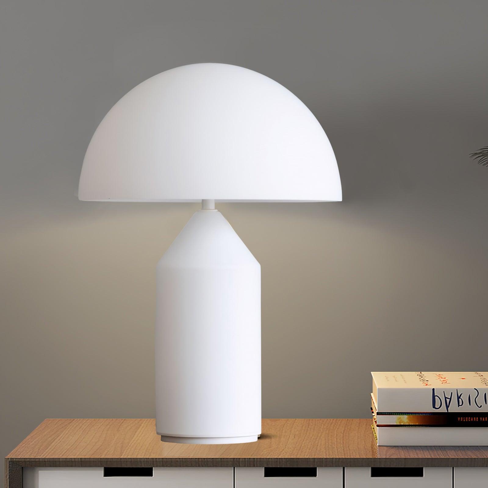 Atollo Table Lamp - Geometric Metal Design for Bedside & Desk Use, Multiple Colors