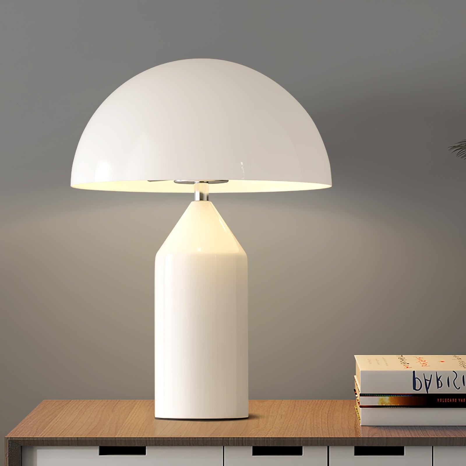 Atollo Table Lamp - Geometric Metal Design for Bedside & Desk Use, Multiple Colors