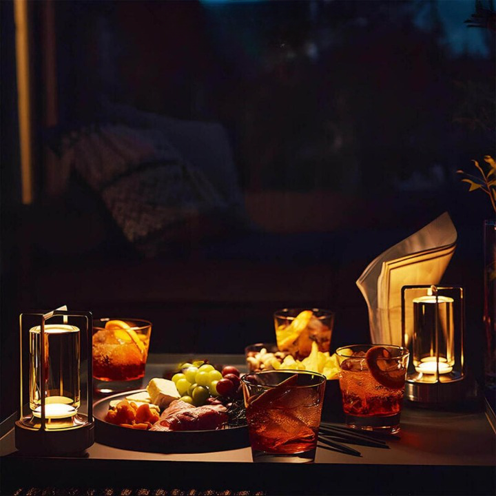 CrystalAura | Wireless Table Lamp – Warm Ambient Designer Glow