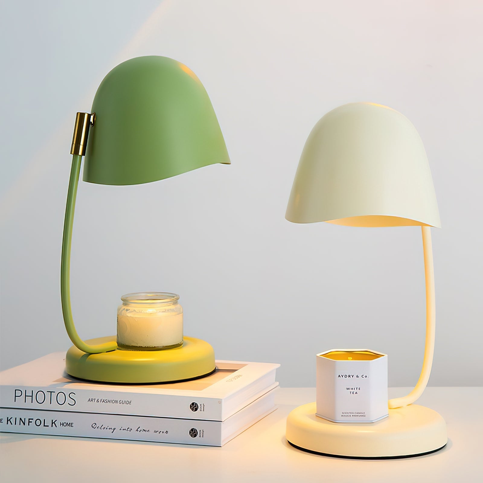 Elegant Eggshell Candle Warmer Lamp with Adjustable Neck for Scented Wax