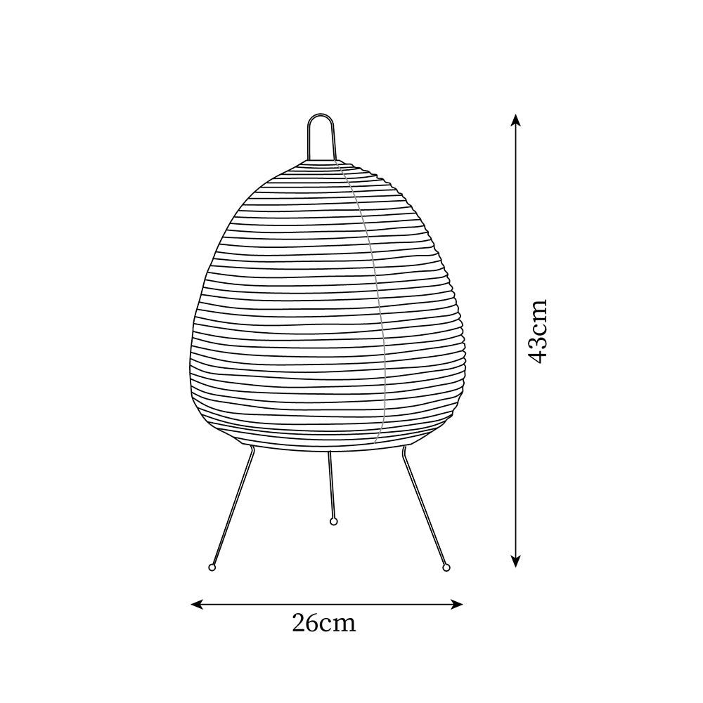 Elegant Table Lamp with Curved Paper Shade - Ideal for Bedside or Desk Use