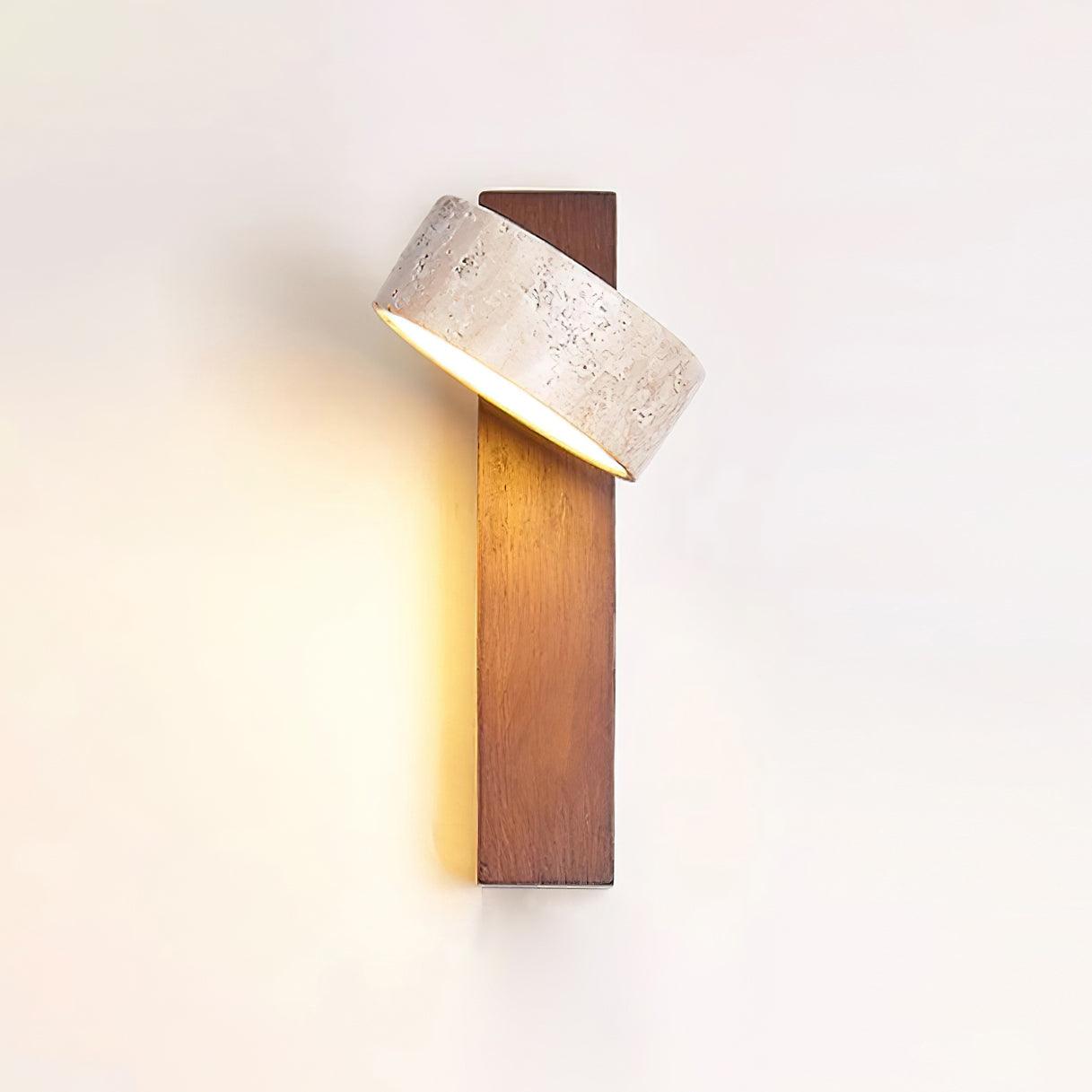 Elegant Tersus - Damp Rated Wall Sconce Light with Yellow Travertine Shade
