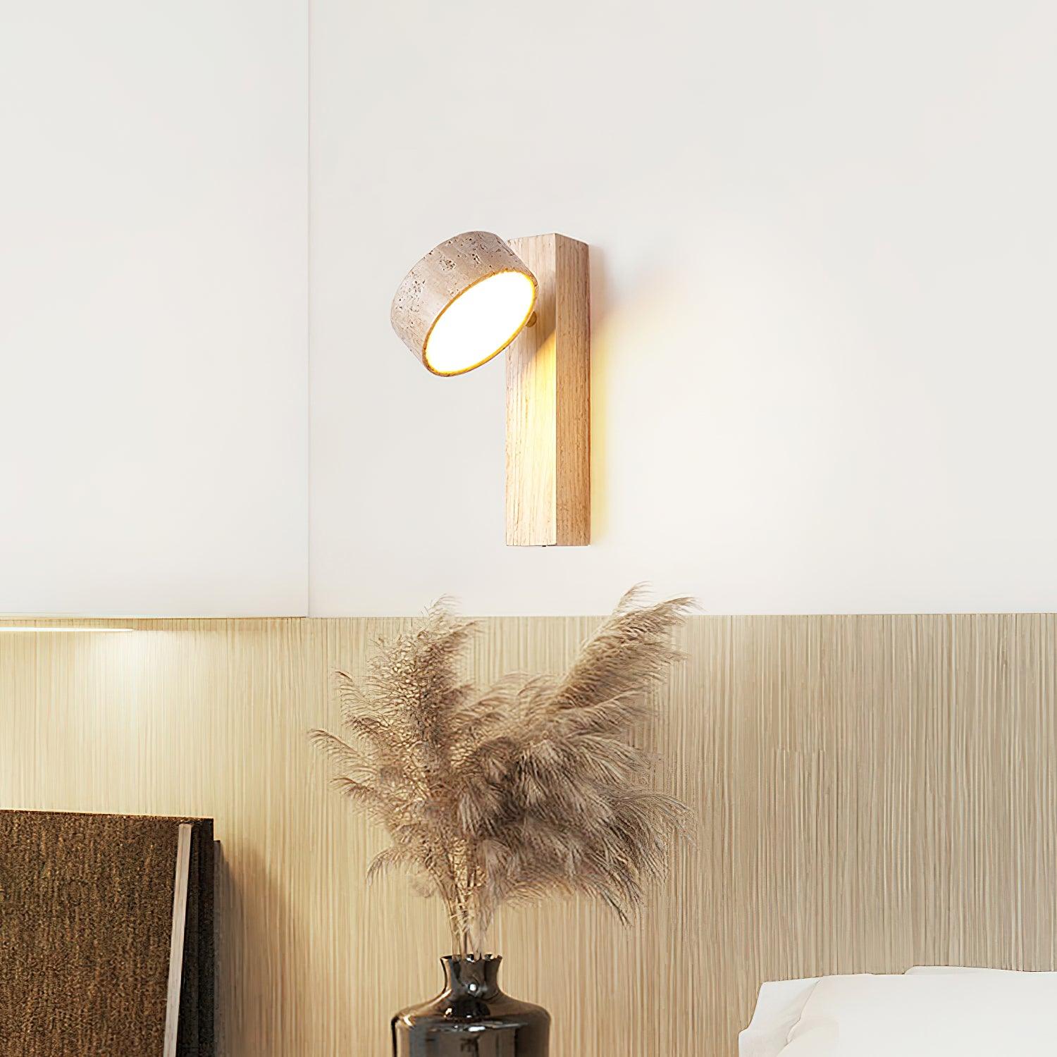 Elegant Tersus - Damp Rated Wall Sconce Light with Yellow Travertine Shade