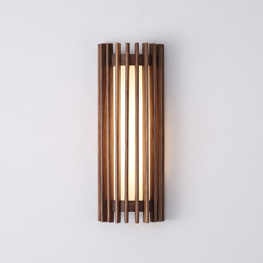 Elegant Walnut Wall Sconce - Integrated LED Wall Lamp for Cozy Ambiance