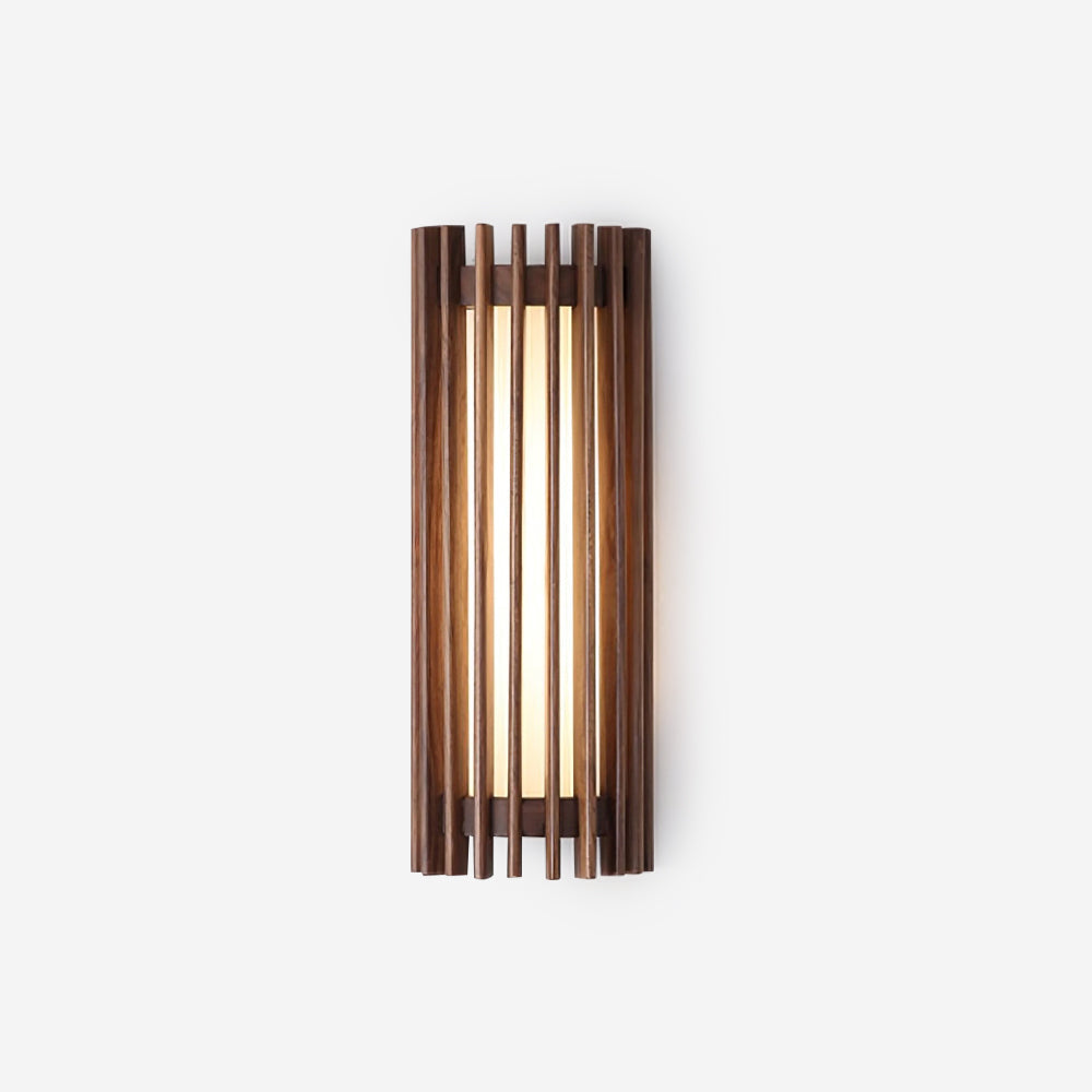 Elegant Walnut Wall Sconce - Integrated LED Wall Lamp for Cozy Ambiance