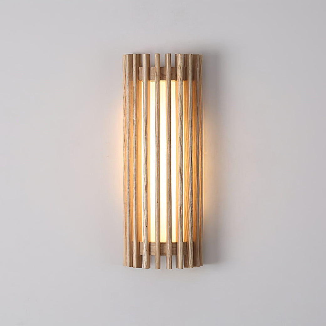 Elegant Walnut Wall Sconce - Integrated LED Wall Lamp for Cozy Ambiance