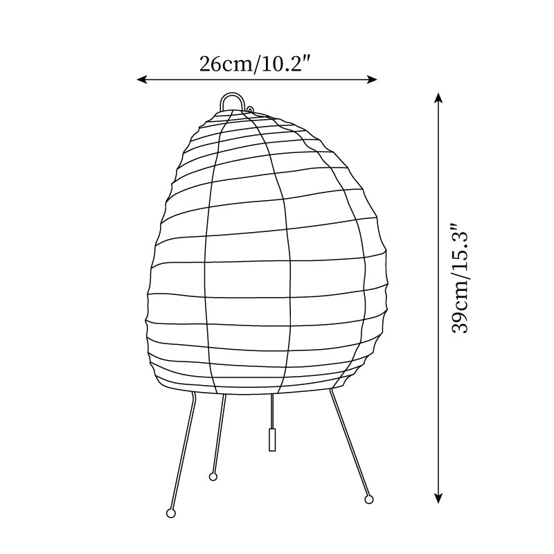 Elegant Washi Table Lamp - Unique Steel Wire Base for Ambient Bedroom & Desk Lighting