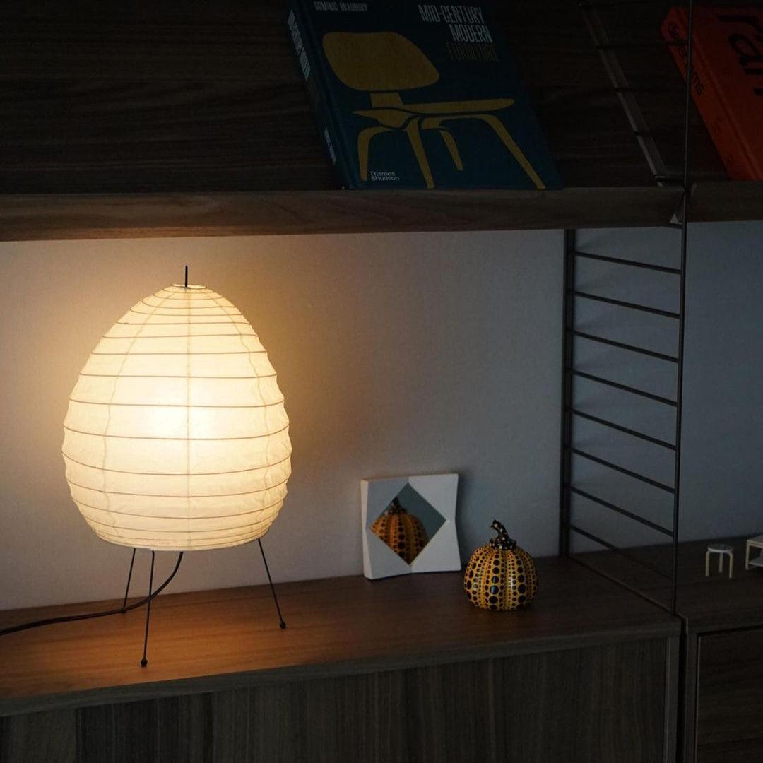 Elegant Washi Table Lamp - Unique Steel Wire Base for Ambient Bedroom & Desk Lighting