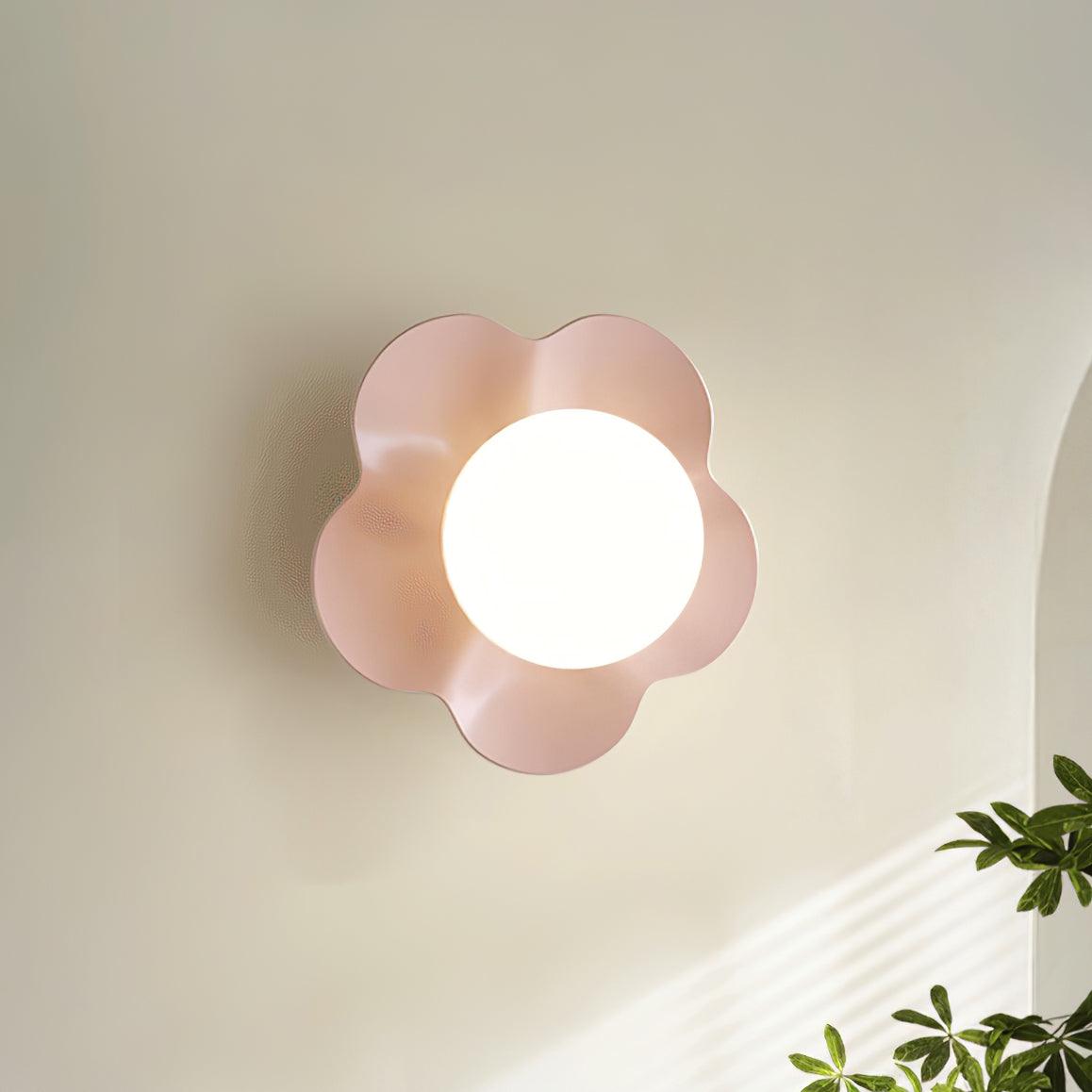 Floral Design Wall Lamp - Unique Resin & Glass Wall Sconce Lighting for Indoor Use