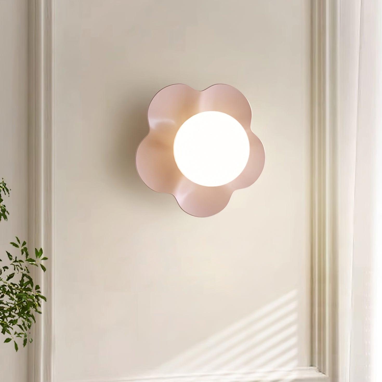 Floral Design Wall Lamp - Unique Resin & Glass Wall Sconce Lighting for Indoor Use