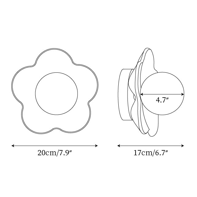 Floral Design Wall Lamp - Unique Resin & Glass Wall Sconce Lighting for Indoor Use