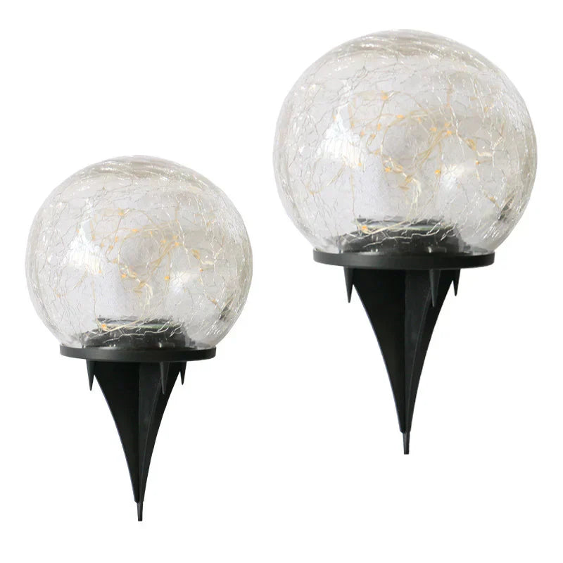 SunAura | Solar Garden Light – Elegant Cracked Glow for Outdoor Spaces