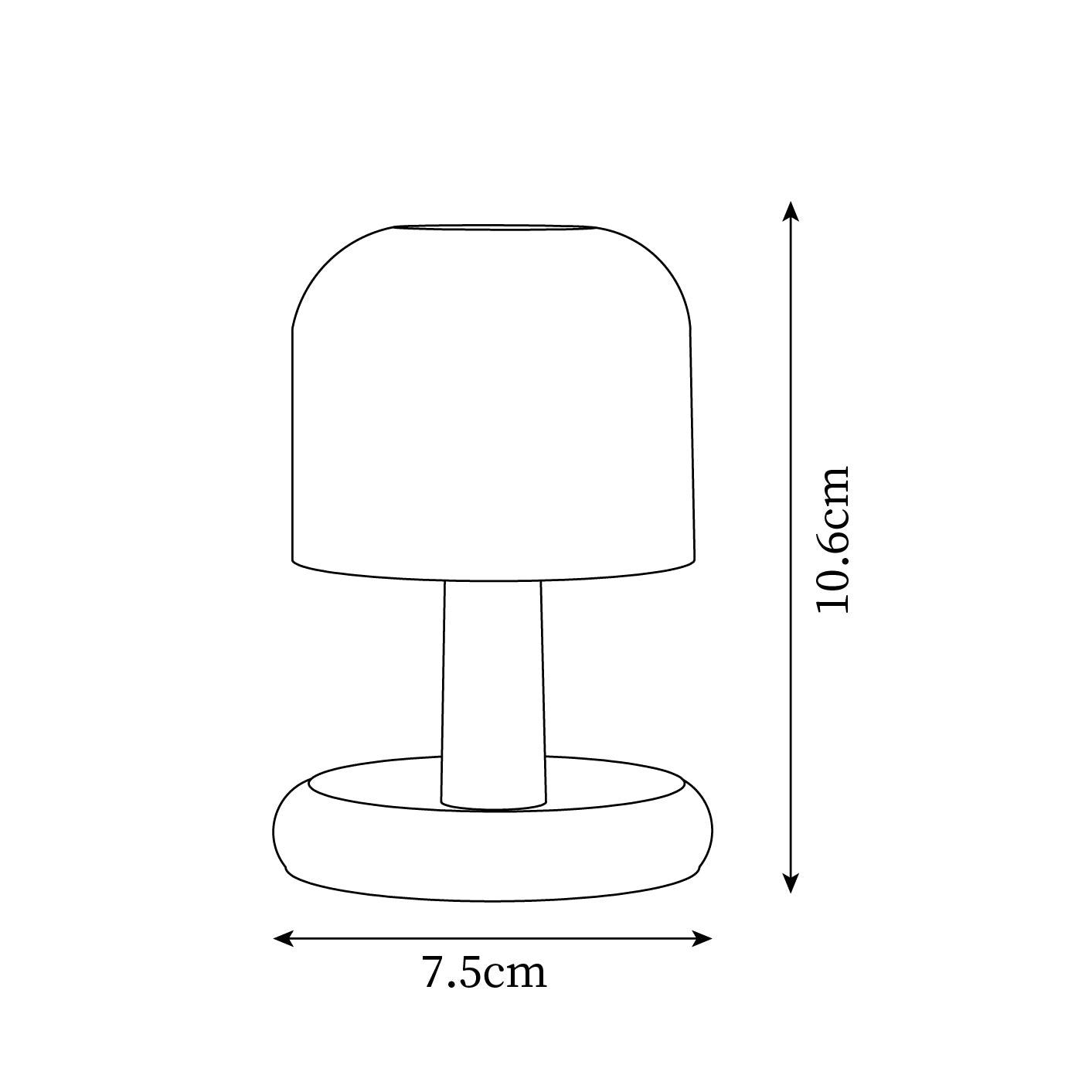 Mini Nessino - Compact Battery Operated Table Lamp with Warm White LED