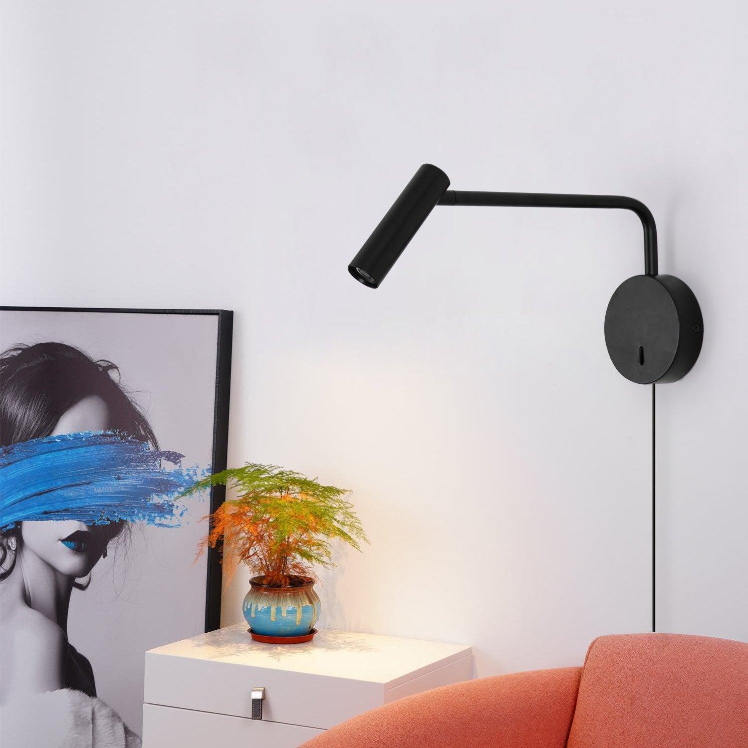 Modern Plug-In Wall Lamp - Adjustable LED Wall Sconce Lighting in Multiple Finishes