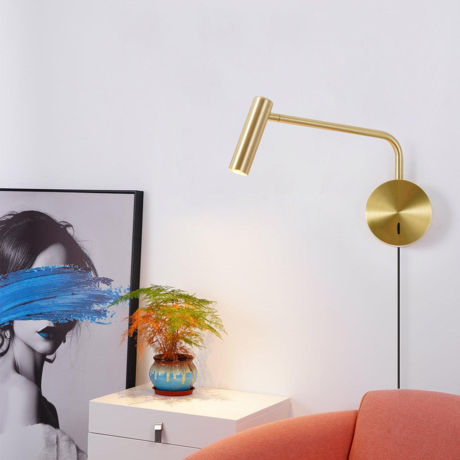 Modern Plug-In Wall Lamp - Adjustable LED Wall Sconce Lighting in Multiple Finishes