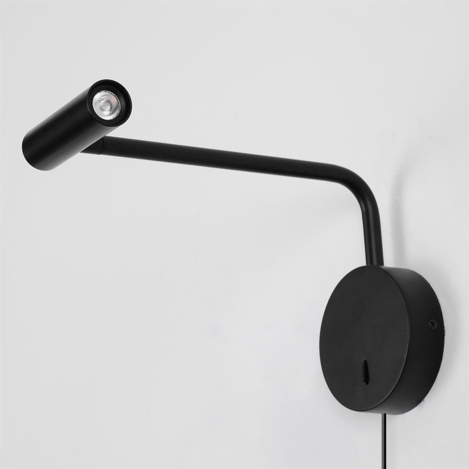 Modern Plug-In Wall Lamp - Adjustable LED Wall Sconce Lighting in Multiple Finishes