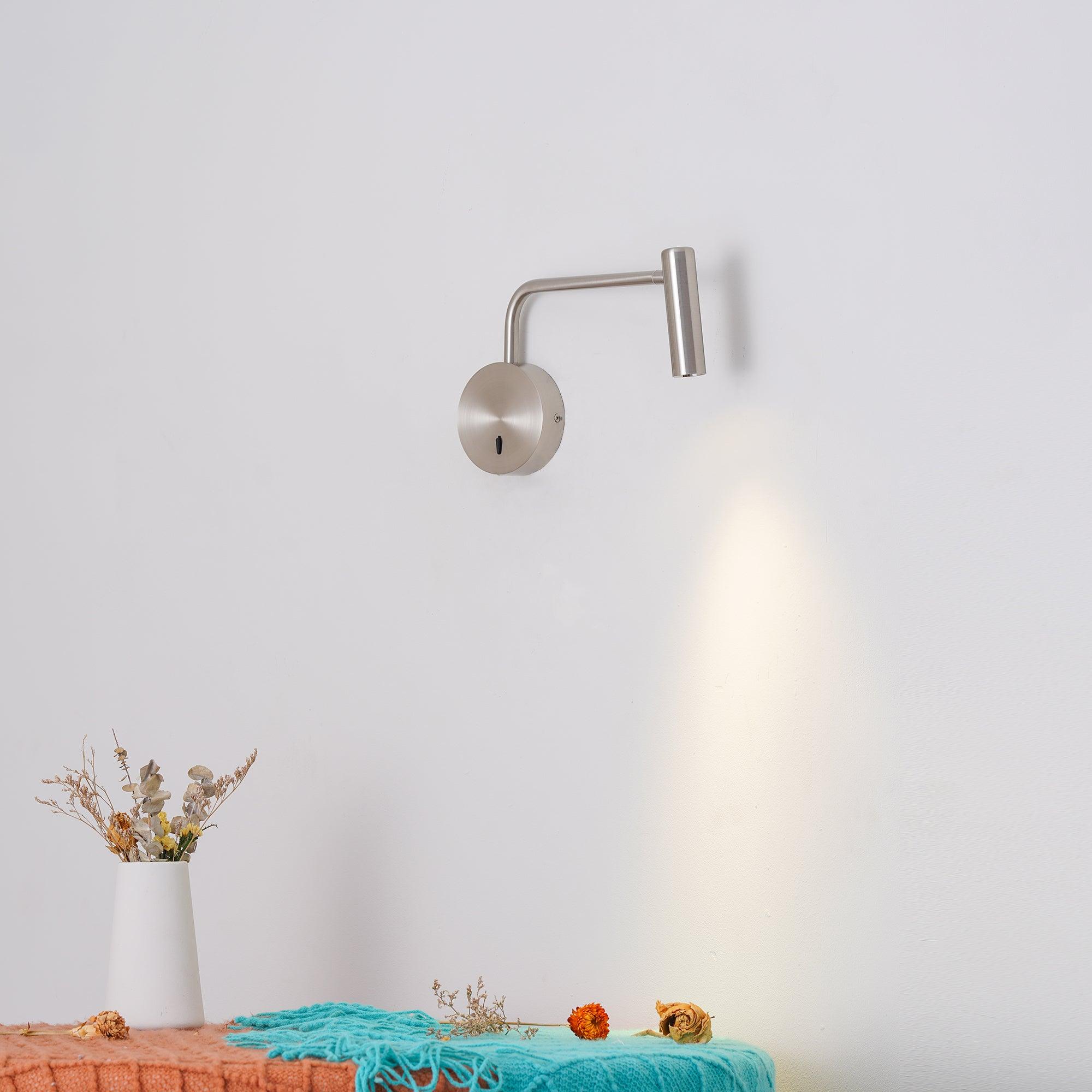 Modern Plug-In Wall Lamp - Adjustable LED Wall Sconce Lighting in Multiple Finishes