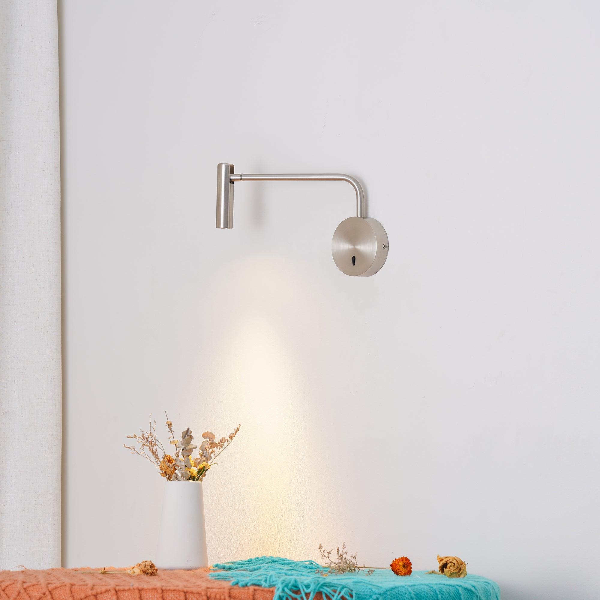 Modern Plug-In Wall Lamp - Adjustable LED Wall Sconce Lighting in Multiple Finishes