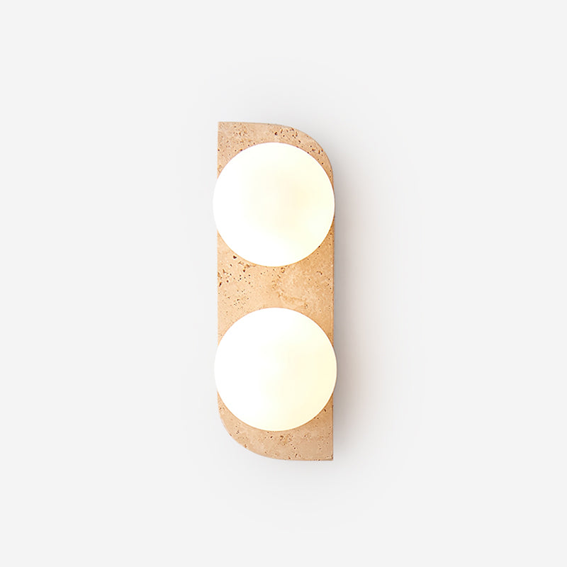 Neptune Travertine Wall Lamp - Minimalist Natural Stone Sconce Light for Bathroom & Interior Decor