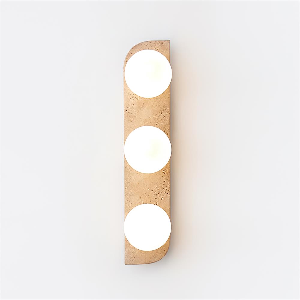 Neptune Travertine Wall Lamp - Minimalist Natural Stone Sconce Light for Bathroom & Interior Decor