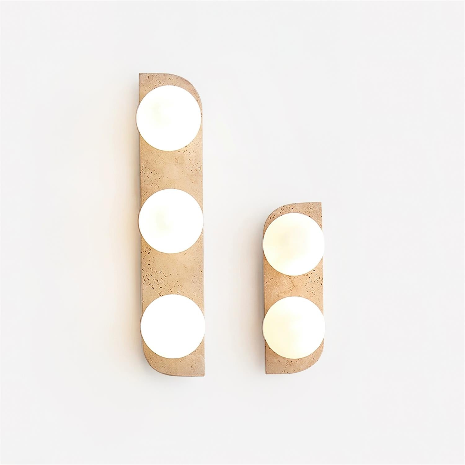 Neptune Travertine Wall Lamp - Minimalist Natural Stone Sconce Light for Bathroom & Interior Decor