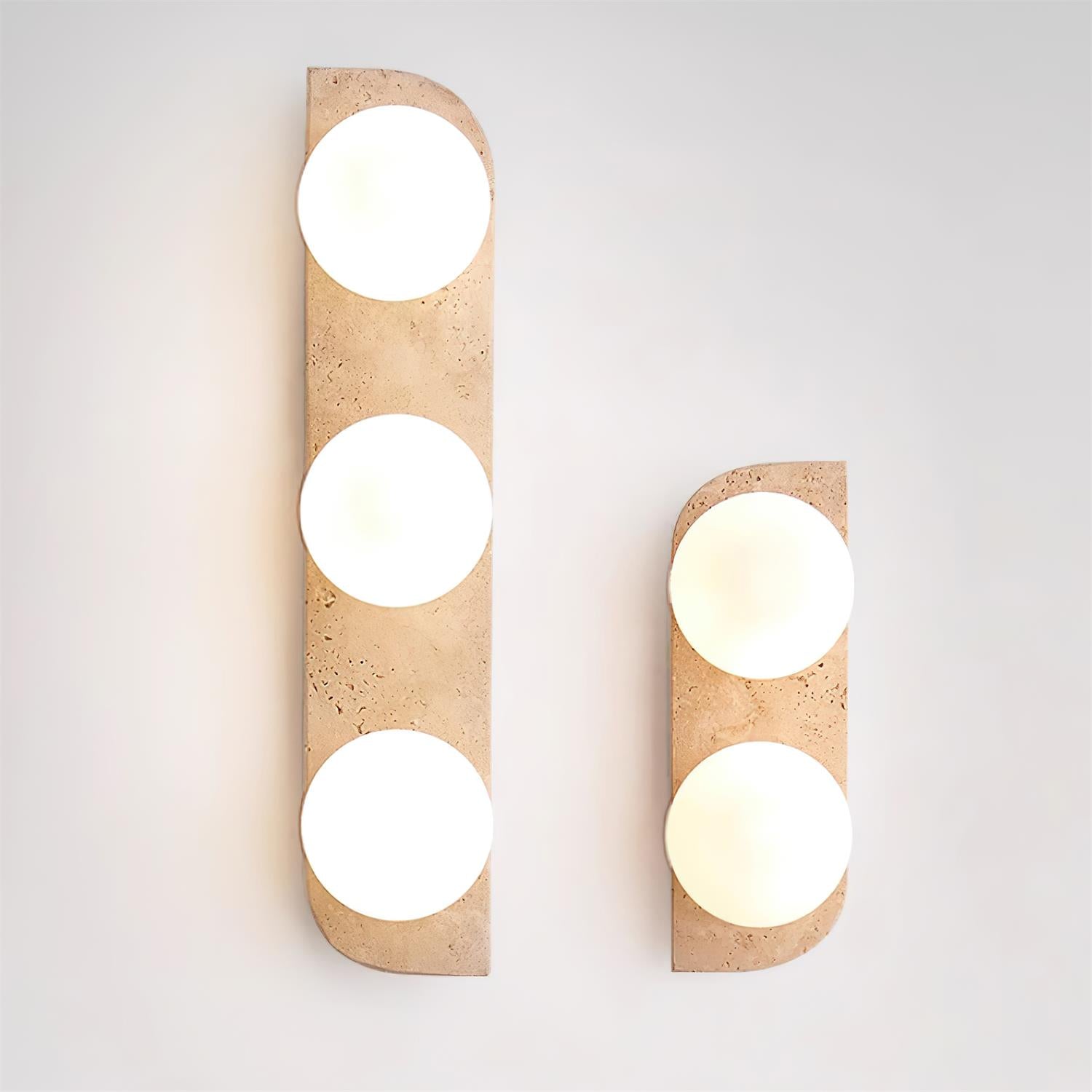 Neptune Travertine Wall Lamp - Minimalist Natural Stone Sconce Light for Bathroom & Interior Decor