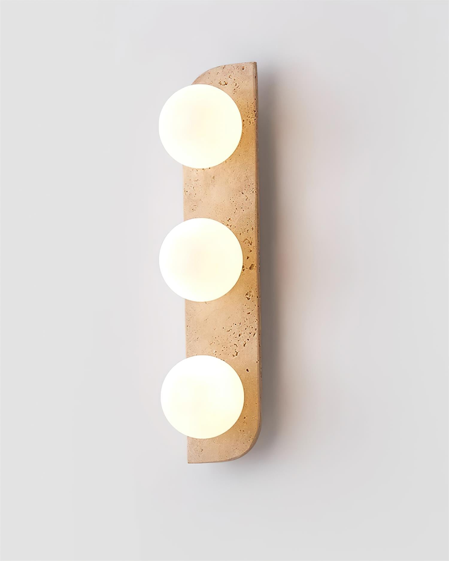 Neptune Travertine Wall Lamp - Minimalist Natural Stone Sconce Light for Bathroom & Interior Decor