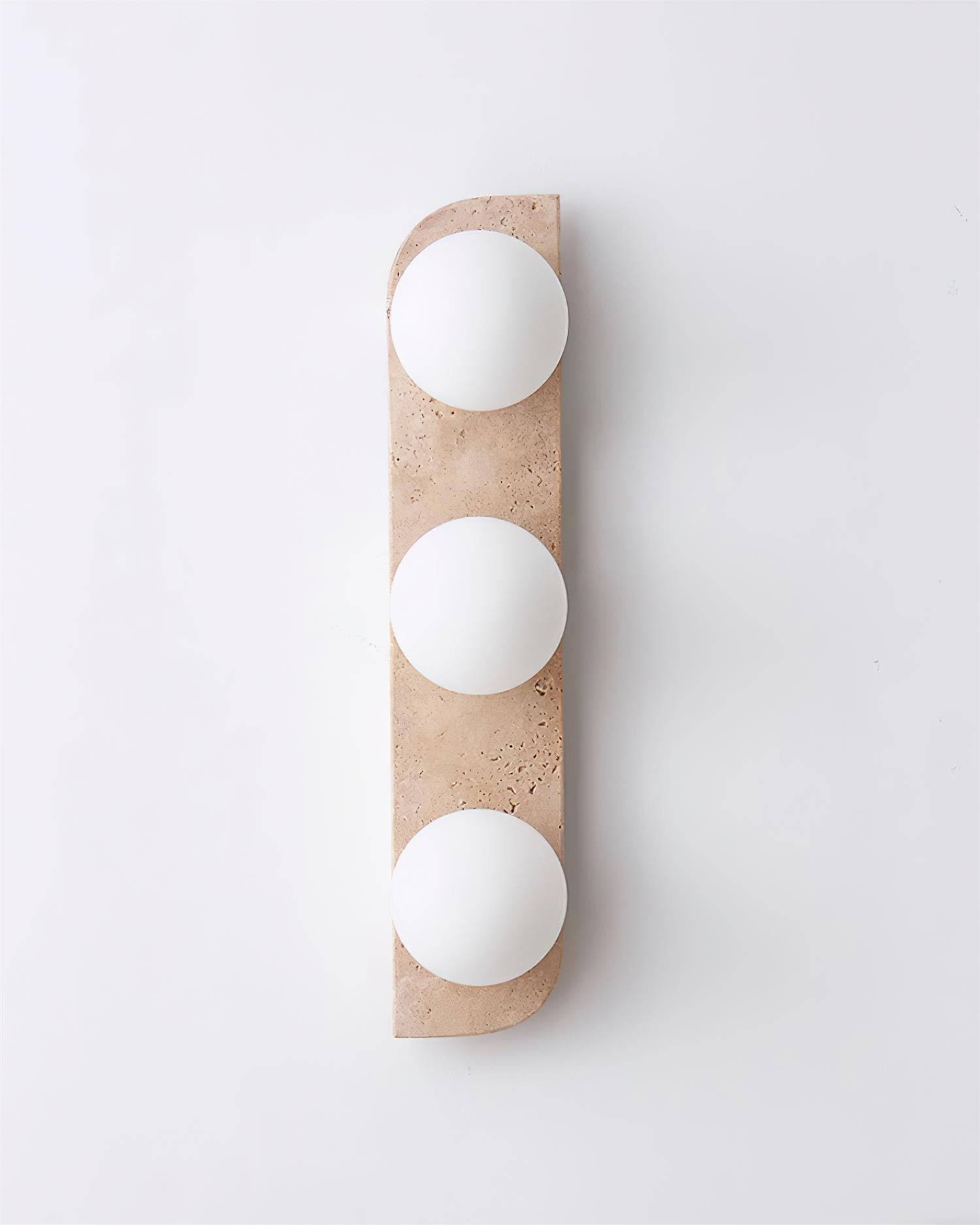 Neptune Travertine Wall Lamp - Minimalist Natural Stone Sconce Light for Bathroom & Interior Decor