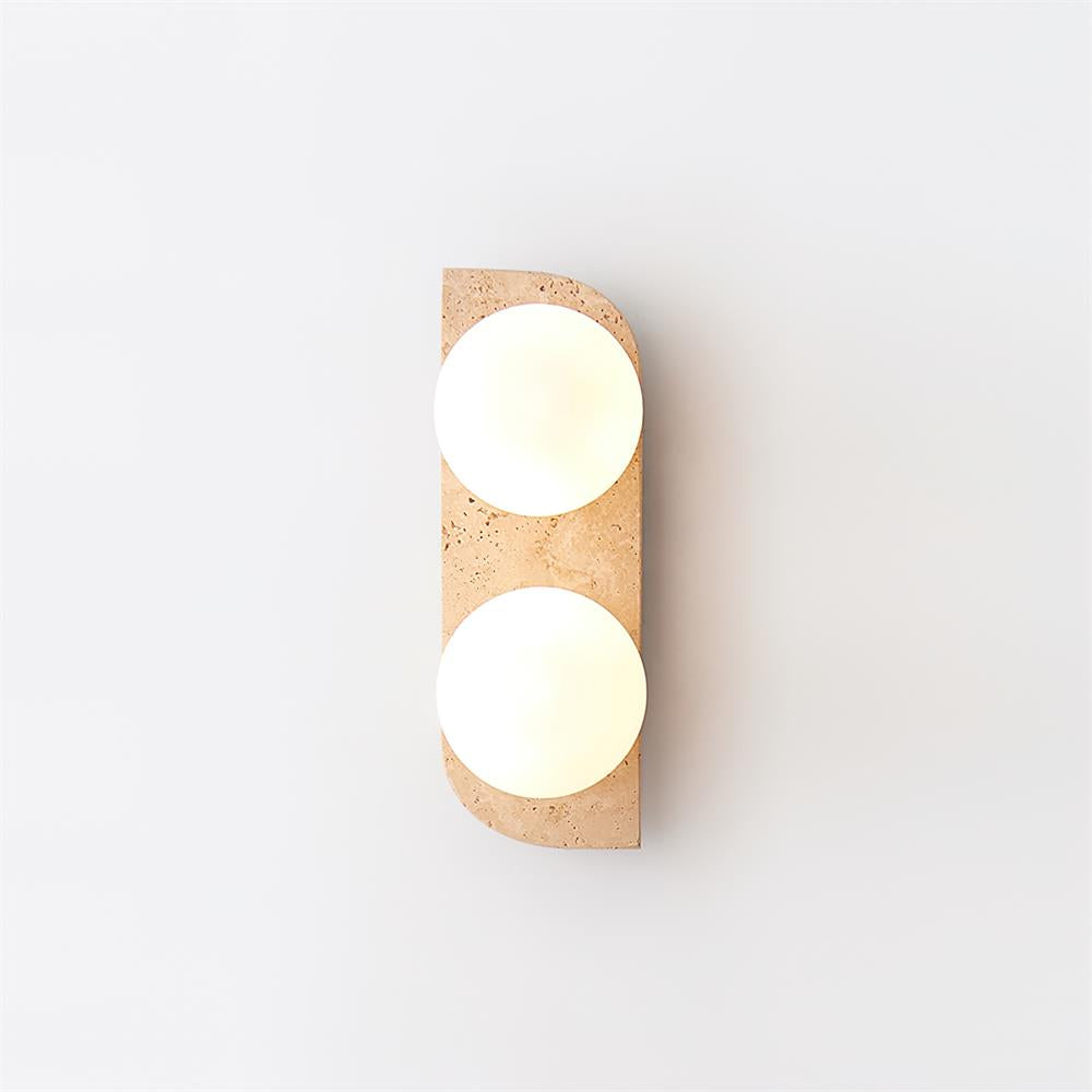 Neptune Travertine Wall Lamp - Minimalist Natural Stone Sconce Light for Bathroom & Interior Decor