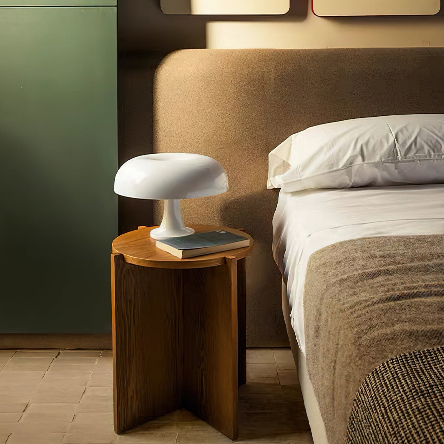 Nesso Modern Table Lamp - Iconic ABS Design in Orange and White for Living Room or Bedroom
