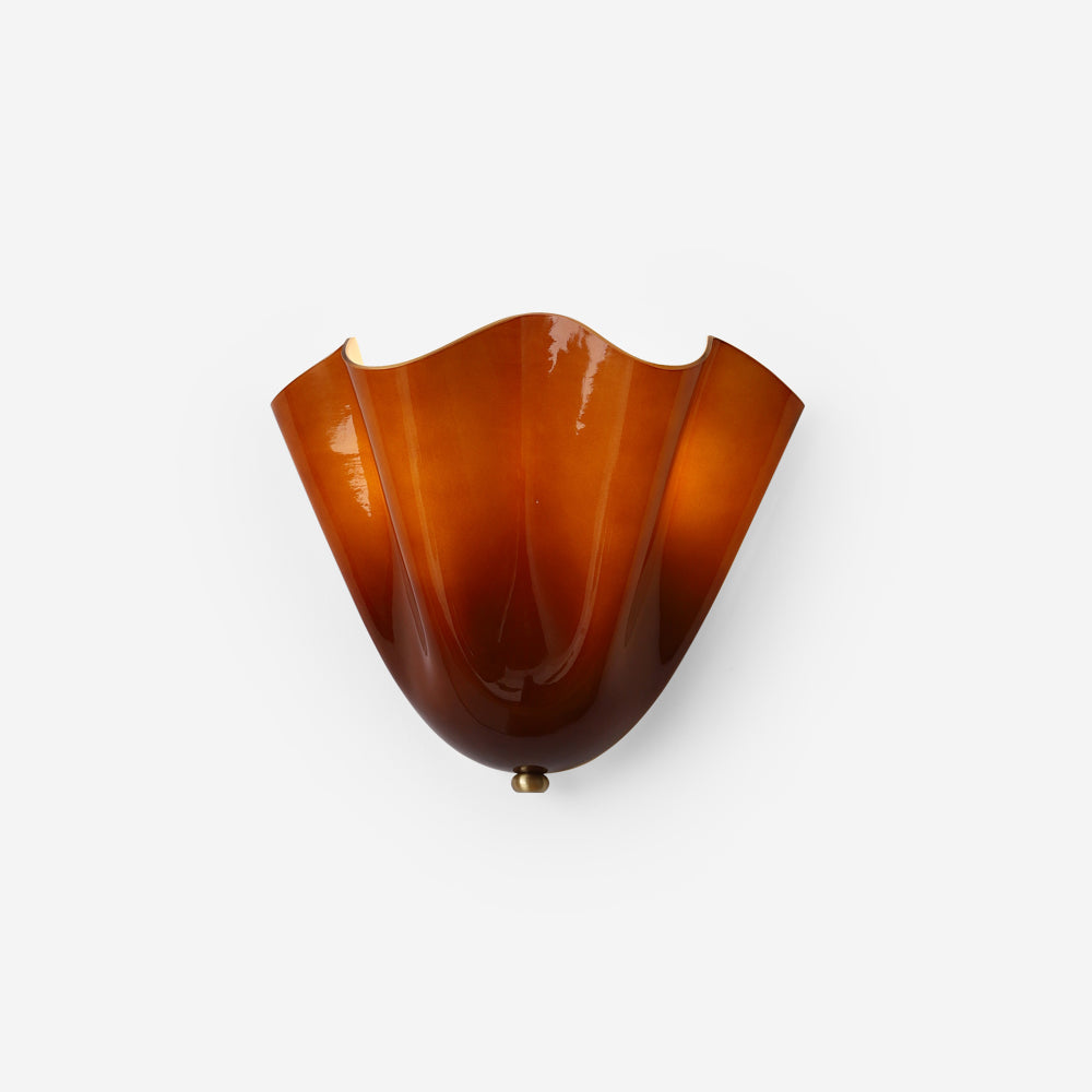 Vera Wall Lamp - Hand-Blown Glass Sconce Light with Organic Curves, Damp Rated