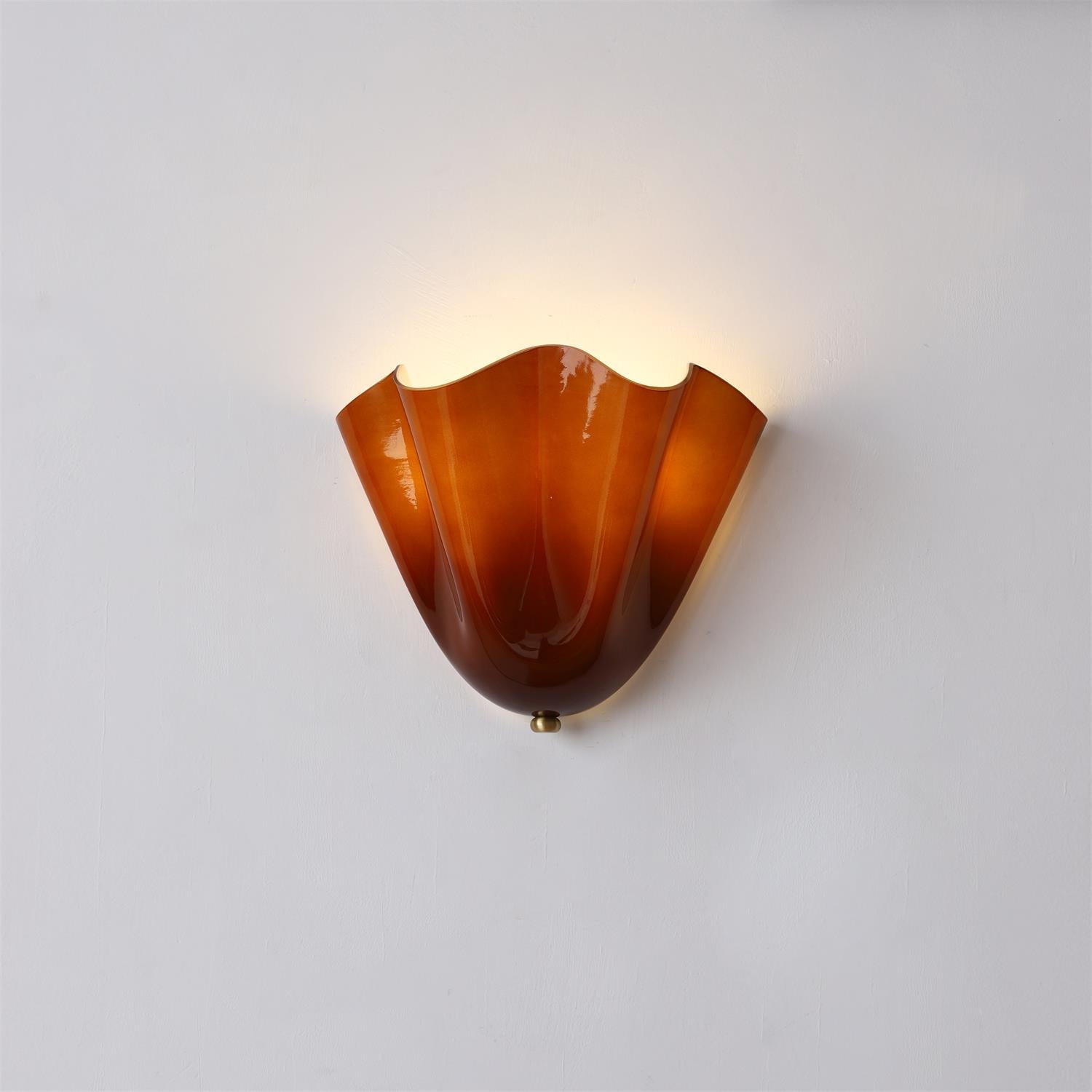 Vera Wall Lamp - Hand-Blown Glass Sconce Light with Organic Curves, Damp Rated