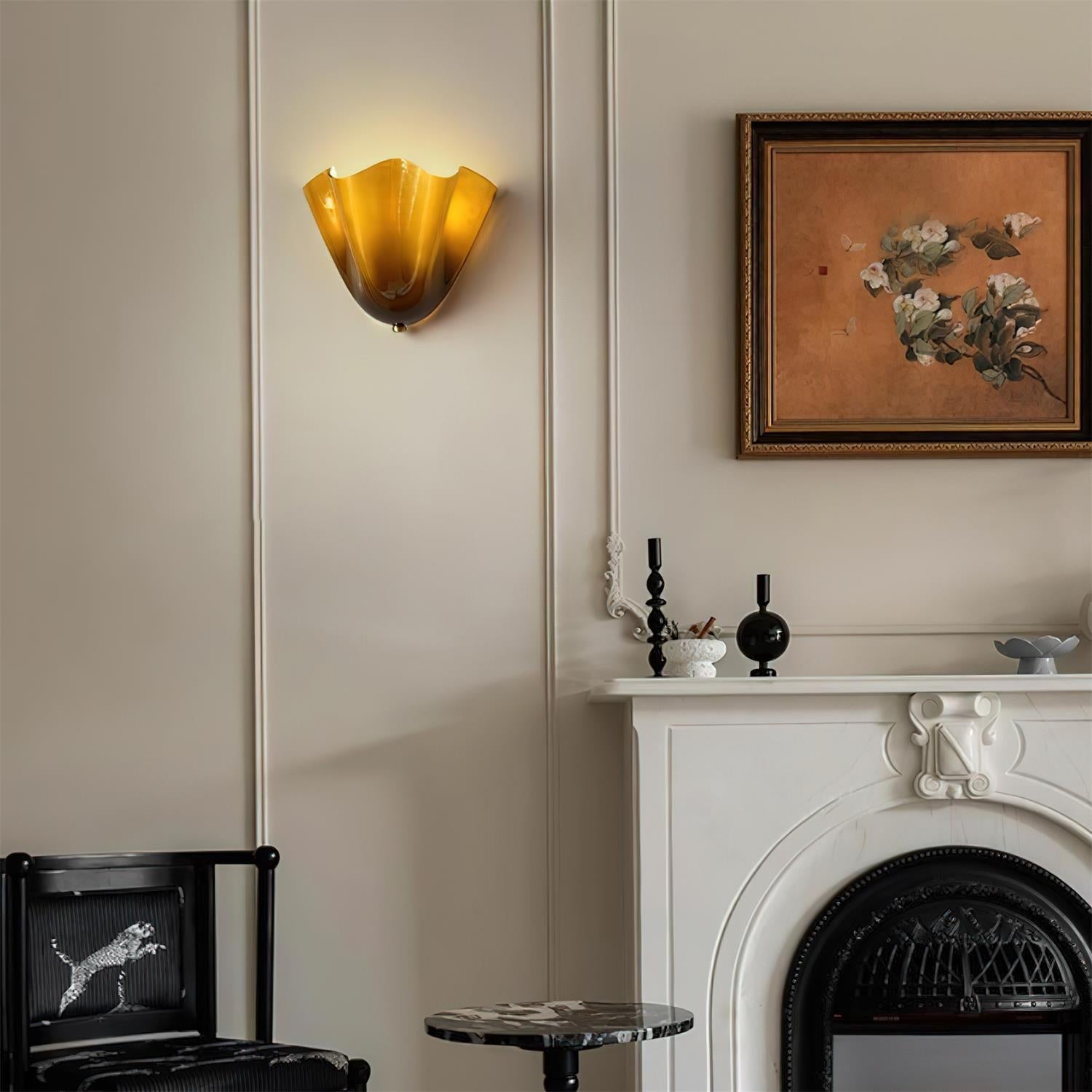 Vera Wall Lamp - Hand-Blown Glass Sconce Light with Organic Curves, Damp Rated