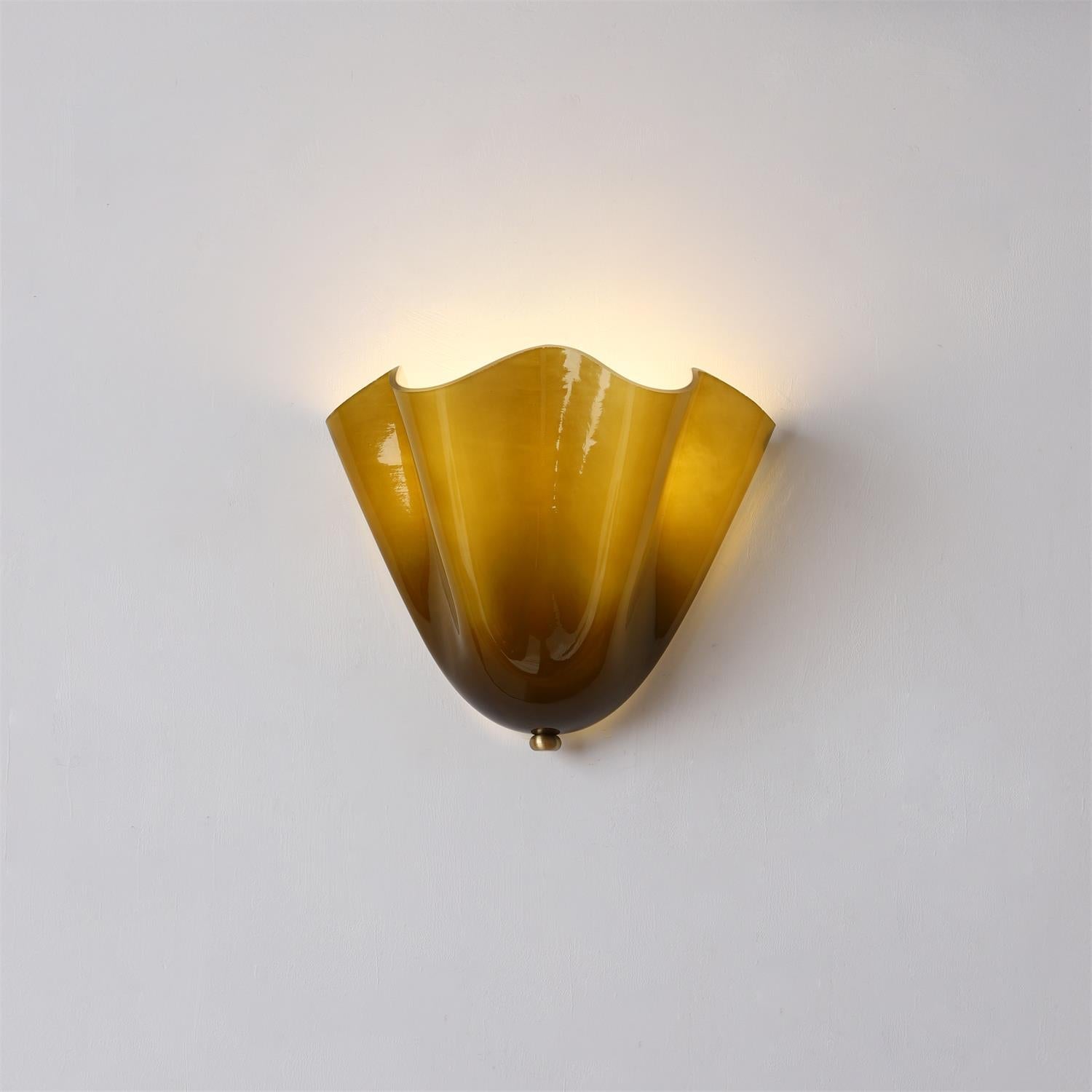 Vera Wall Lamp - Hand-Blown Glass Sconce Light with Organic Curves, Damp Rated