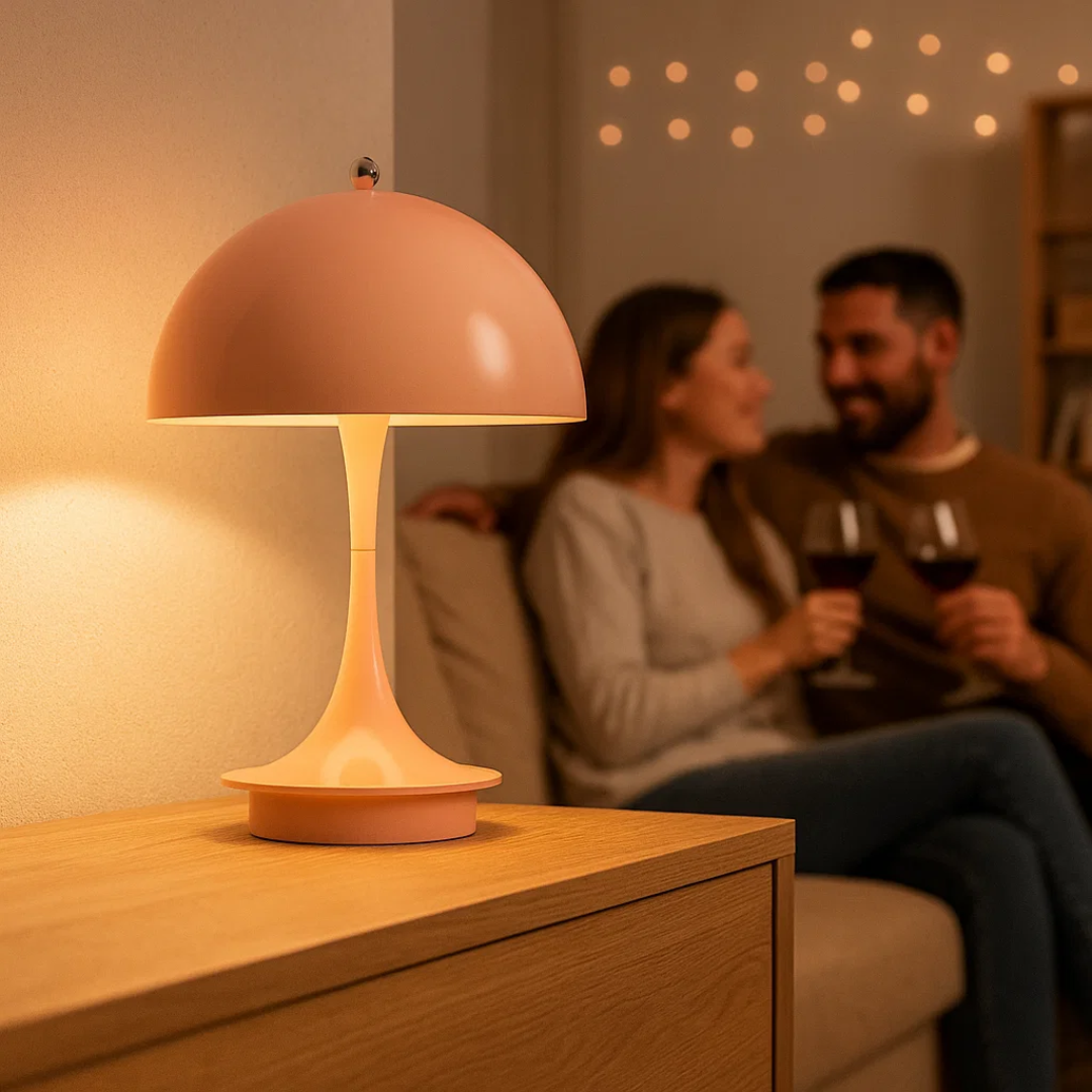 AuroLume | Cordless Mushroom Lamp – Warm LED Glow & Scandinavian Design