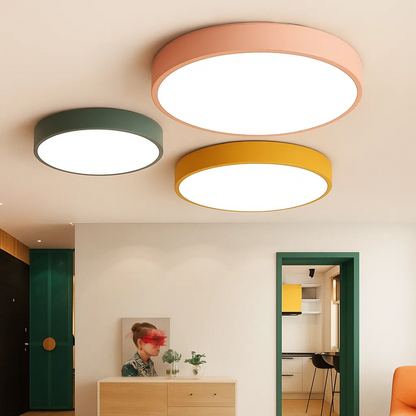 AuraRing | Round Ceiling Light – Soft Pastel LED Glow