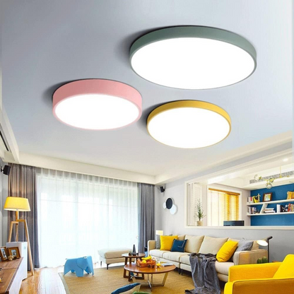 AuraRing | Round Ceiling Light – Soft Pastel LED Glow