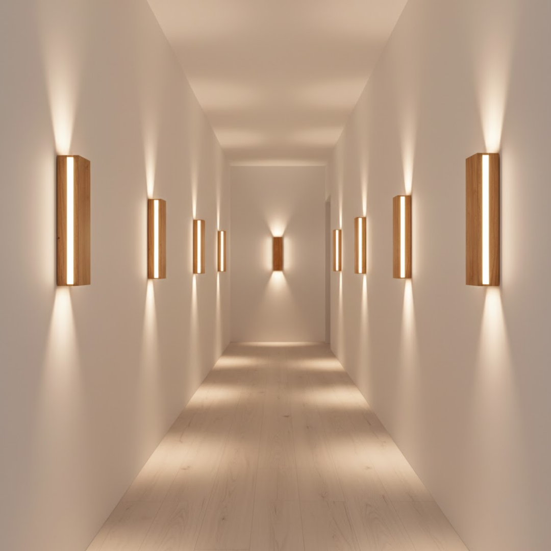 WoodAura | Wall Lamp – Natural Wood Design with Warm LED Glow