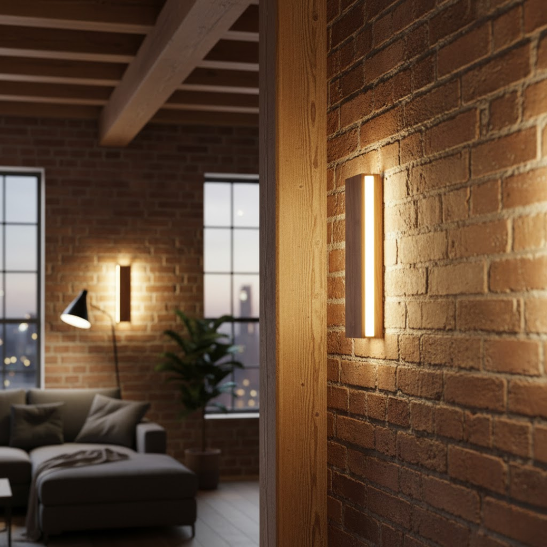 WoodAura | Wall Lamp – Natural Wood Design with Warm LED Glow