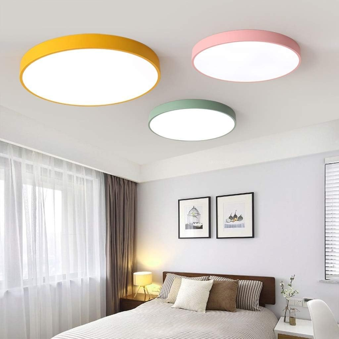 AuraRing | Round Ceiling Light – Soft Pastel LED Glow
