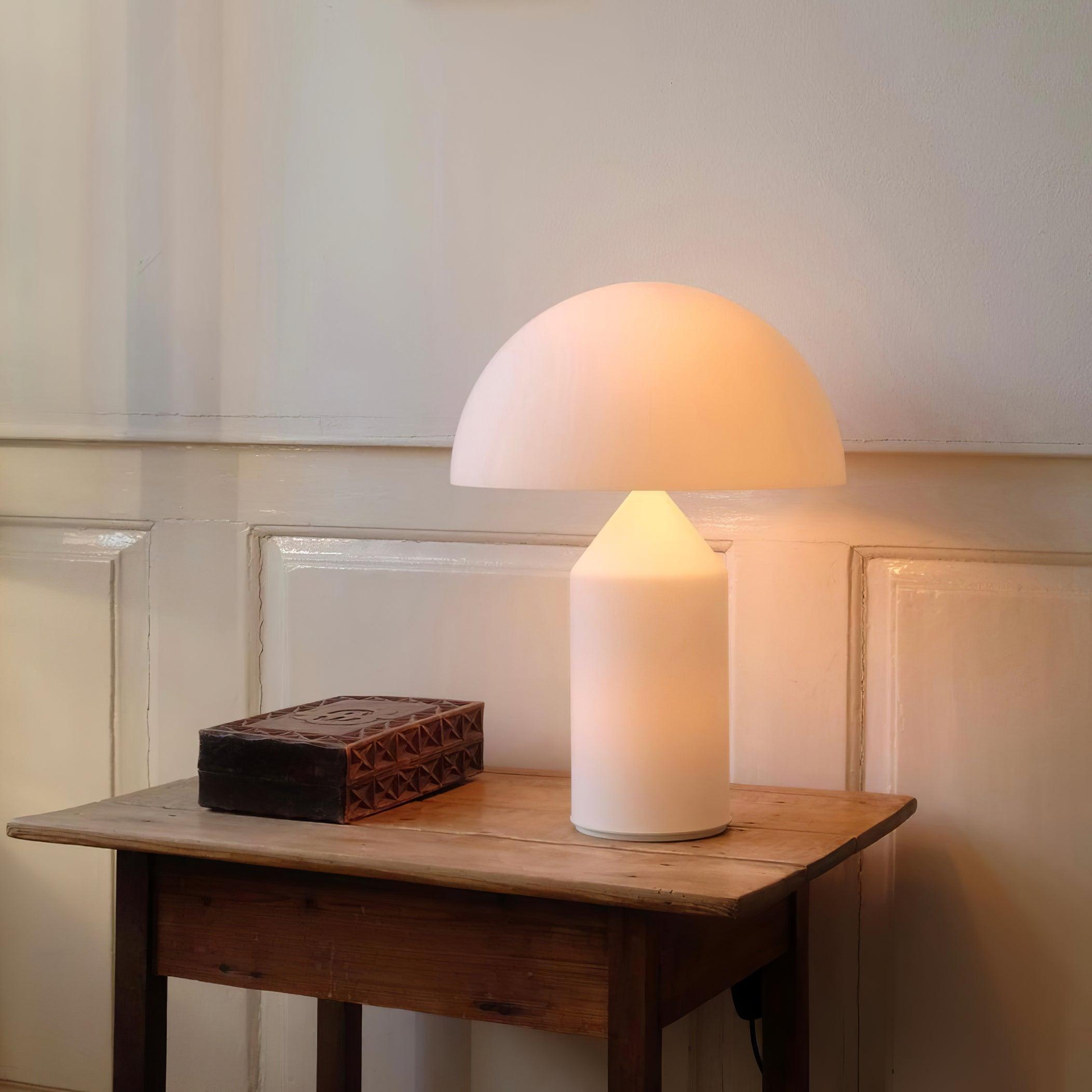 Atollo Table Lamp - Geometric Metal Design for Bedside & Desk Use, Multiple Colors