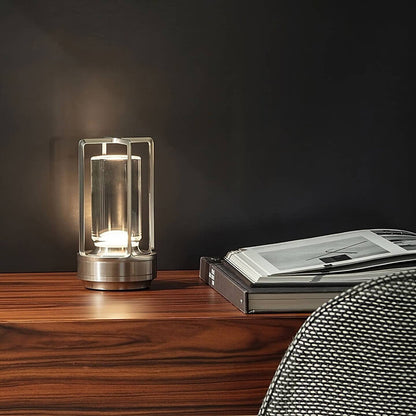 CrystalAura | Wireless Table Lamp – Warm Ambient Designer Glow