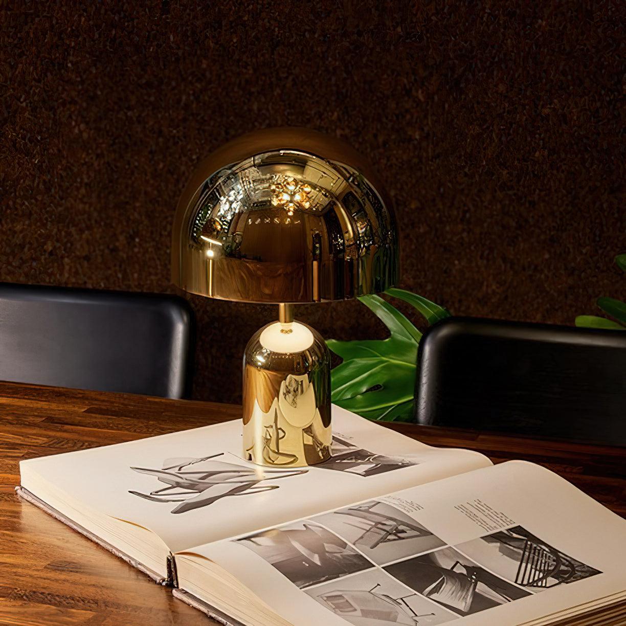Brulee - Modern Portable Table Lamp with Integrated LED & USB Port, Gold