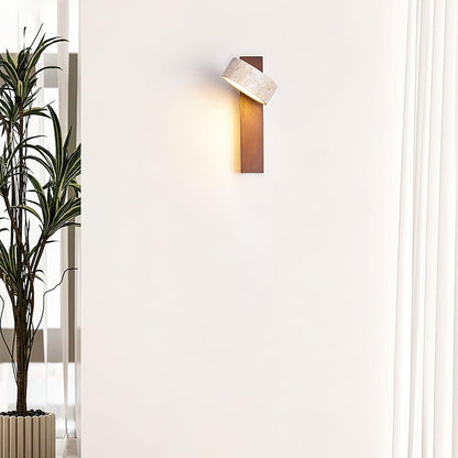 Elegant Tersus - Damp Rated Wall Sconce Light with Yellow Travertine Shade