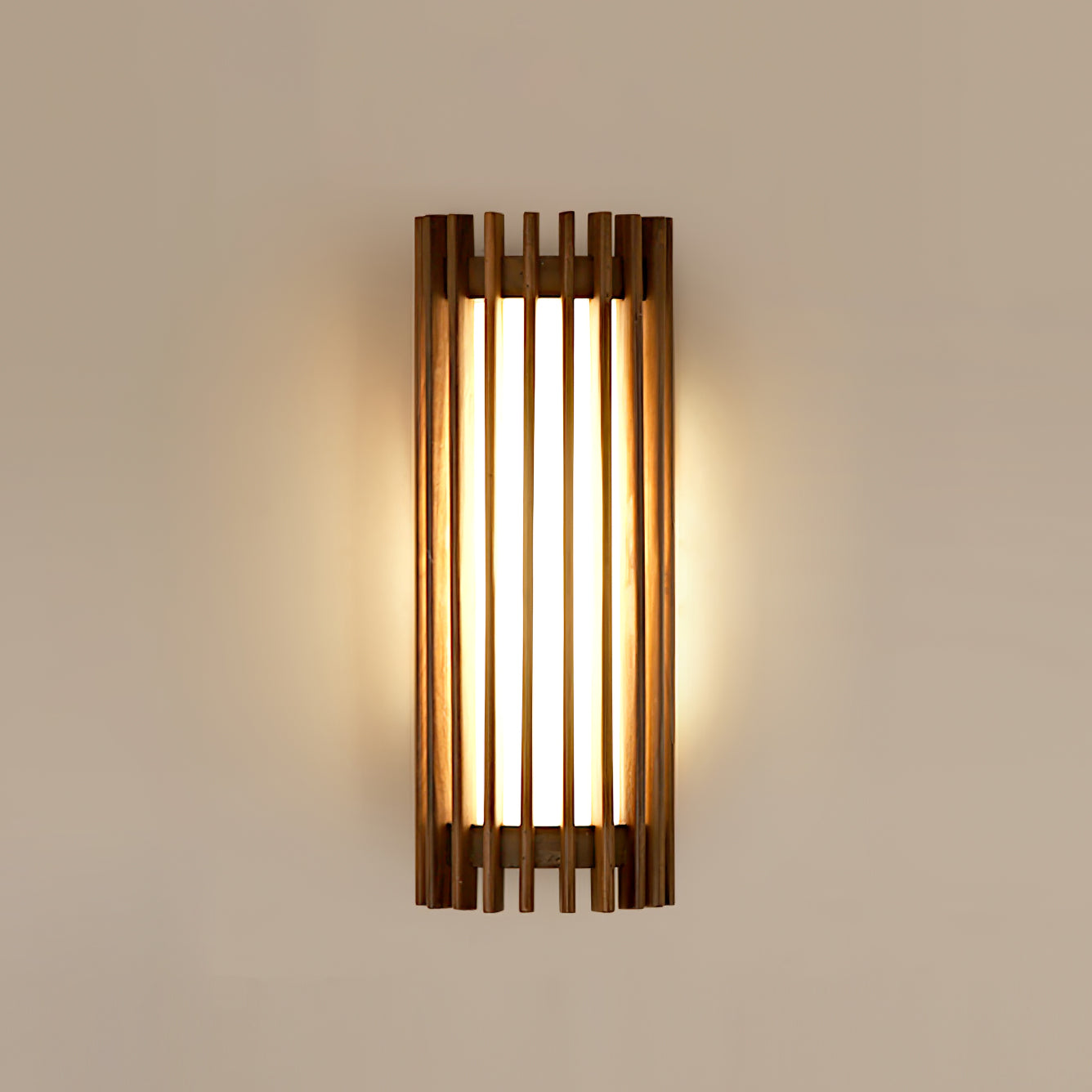Elegant Walnut Wall Sconce - Integrated LED Wall Lamp for Cozy Ambiance